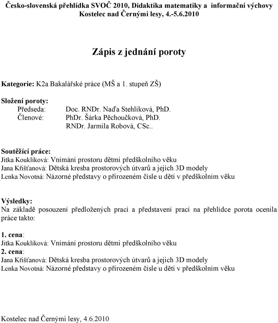 Novotná: Názorné představy o přirozeném čísle u dětí v předškolním věku 1.