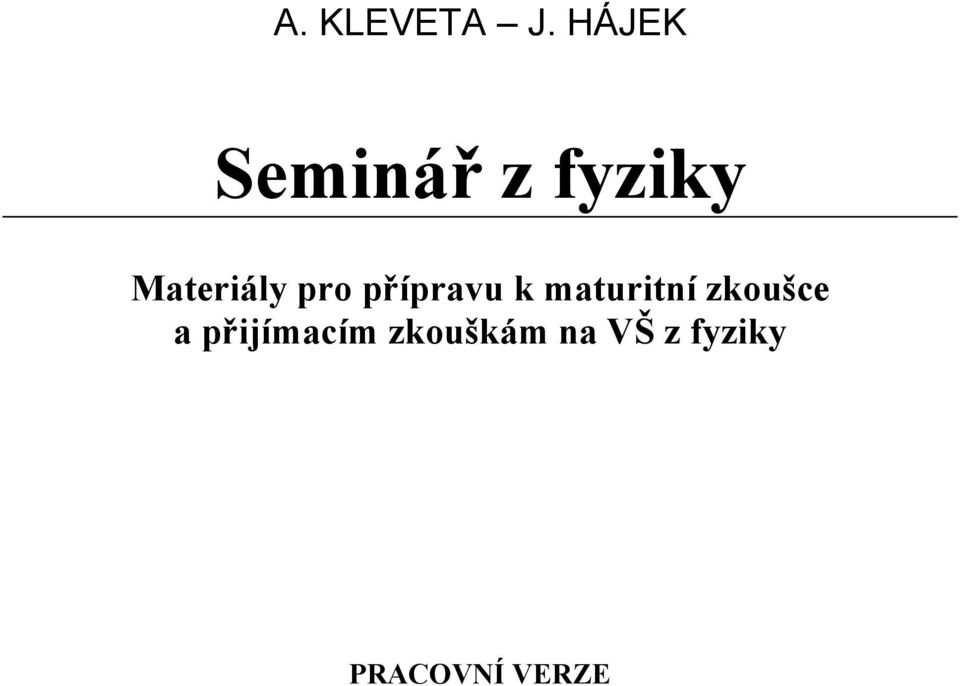 pro přípravu k maturitní zkoušce