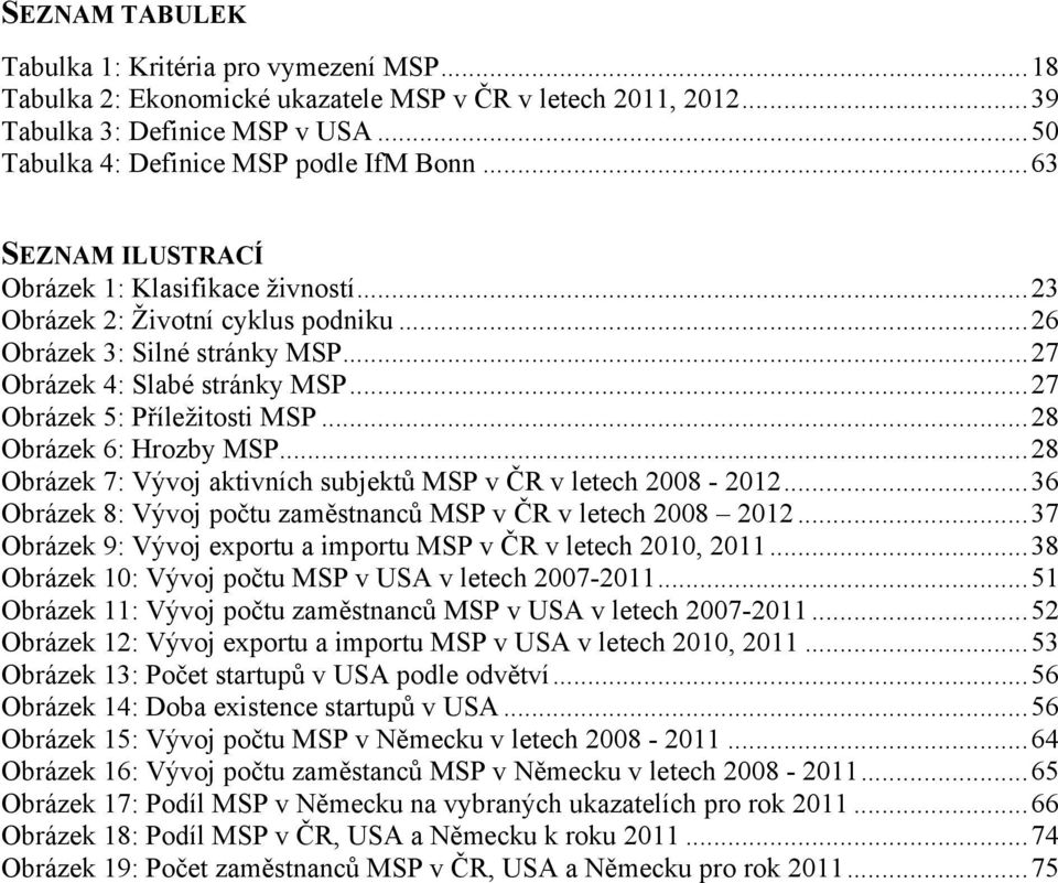 .. 28 Obrázek 6: Hrozby MSP... 28 Obrázek 7: Vývoj aktivních subjektů MSP v ČR v letech 2008-2012... 36 Obrázek 8: Vývoj počtu zaměstnanců MSP v ČR v letech 2008 2012.