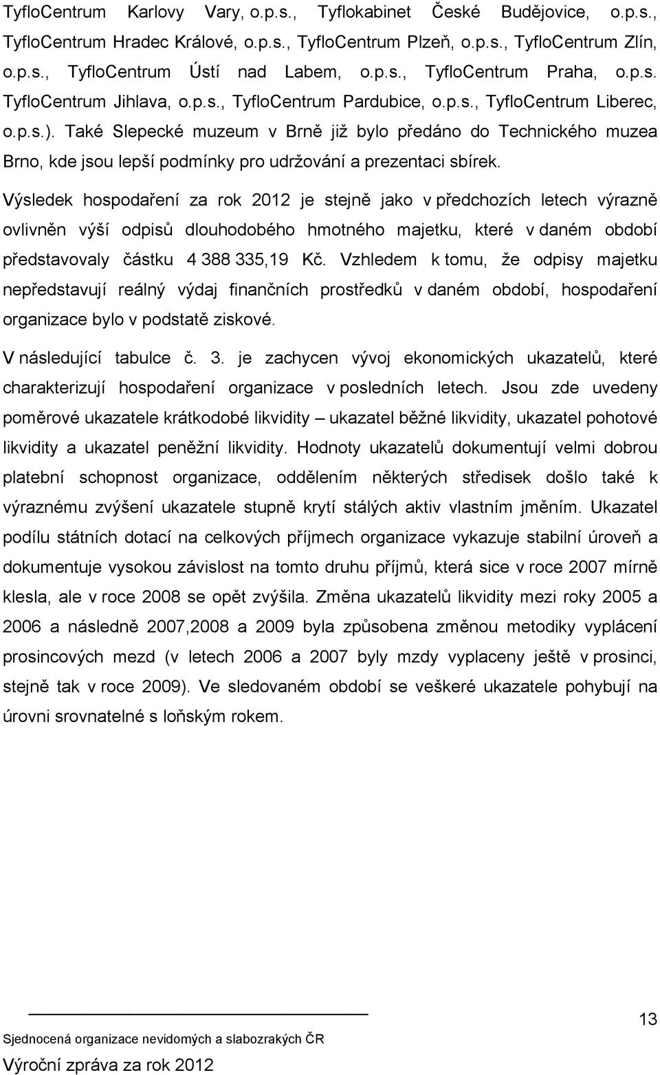 Také Slepecké muzeum v Brně již bylo předáno do Technického muzea Brno, kde jsou lepší podmínky pro udržování a prezentaci sbírek.