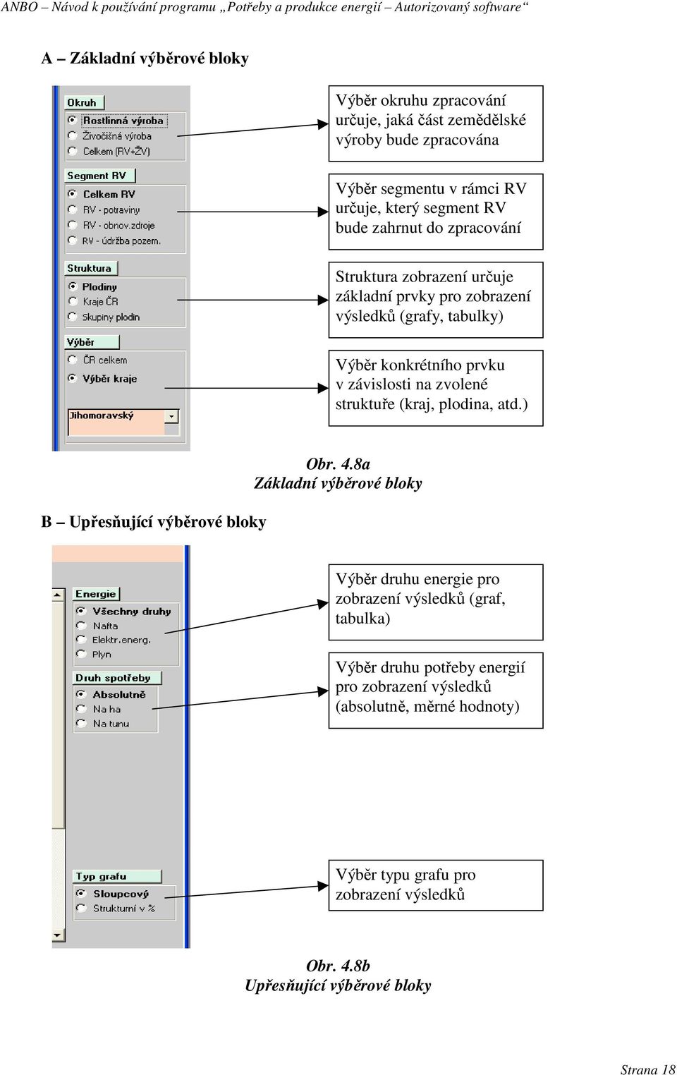 struktuře (kraj, plodina, atd.) B Upřesňující výběrové bloky Obr. 4.