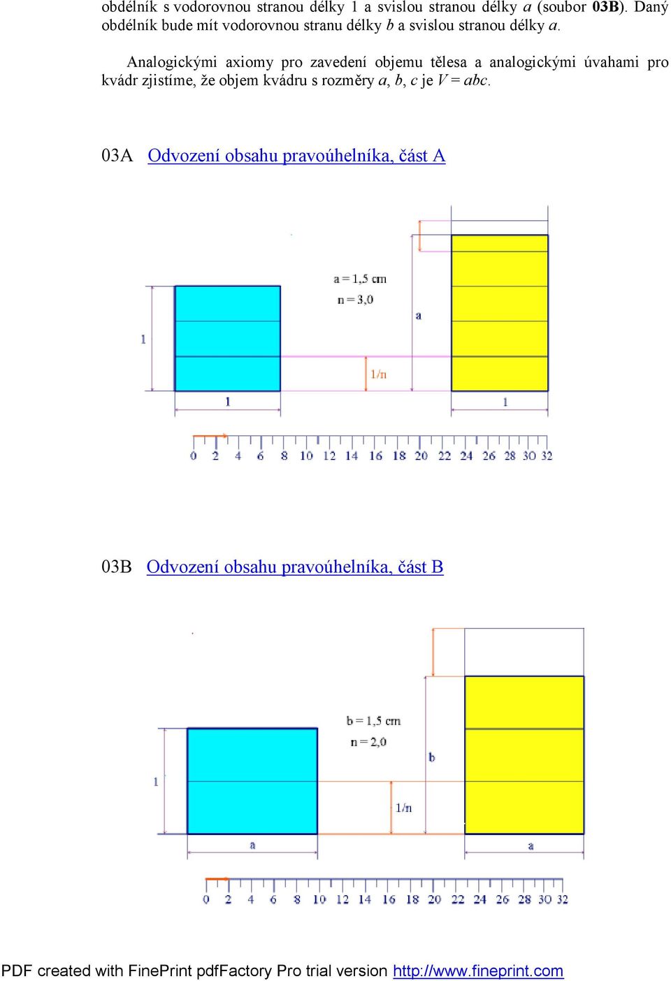 Analogickými axiomy pro zavedení objemu tělesa a analogickými úvahami pro kvádr zjistíme, že