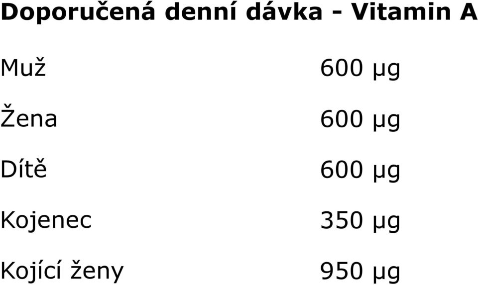 600 µg Dítě 600 µg