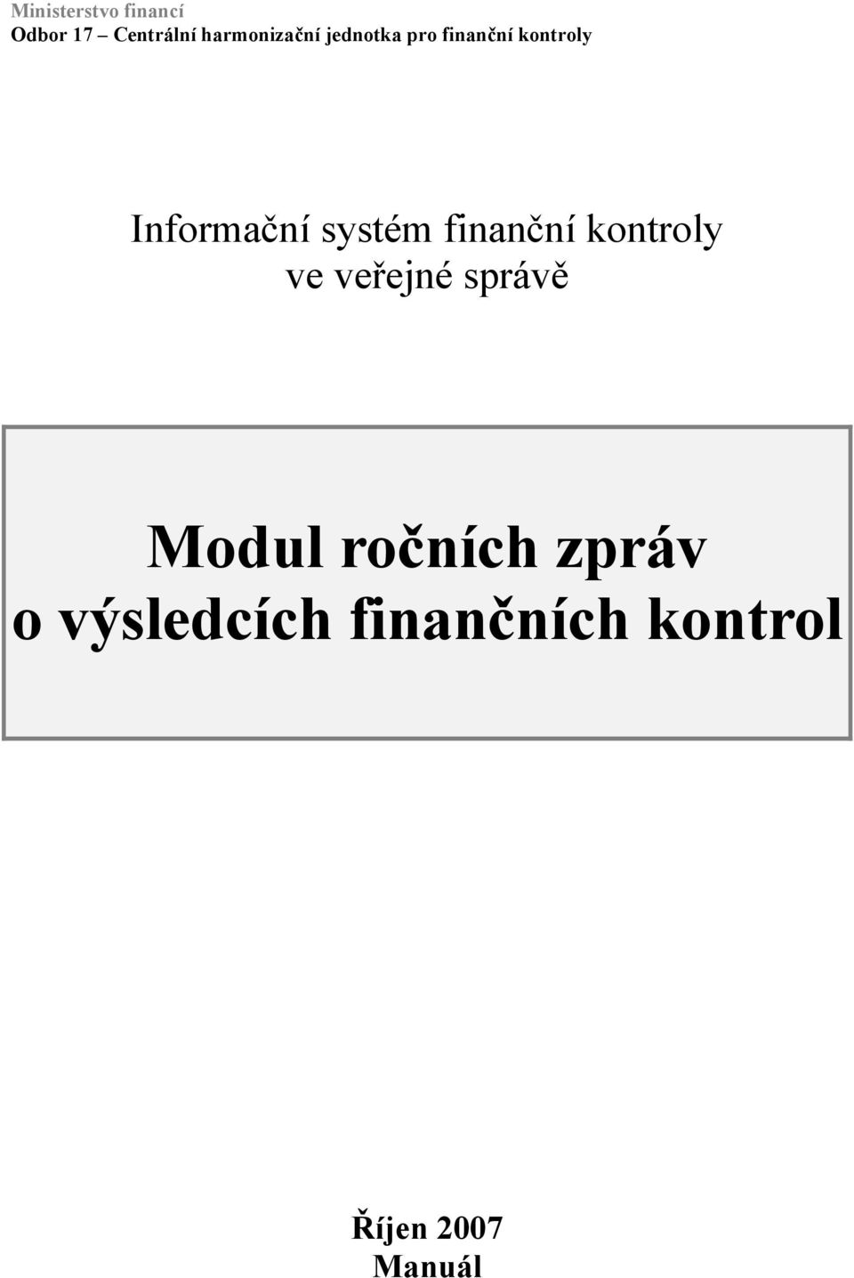 Informační systém finanční kontroly ve veřejné