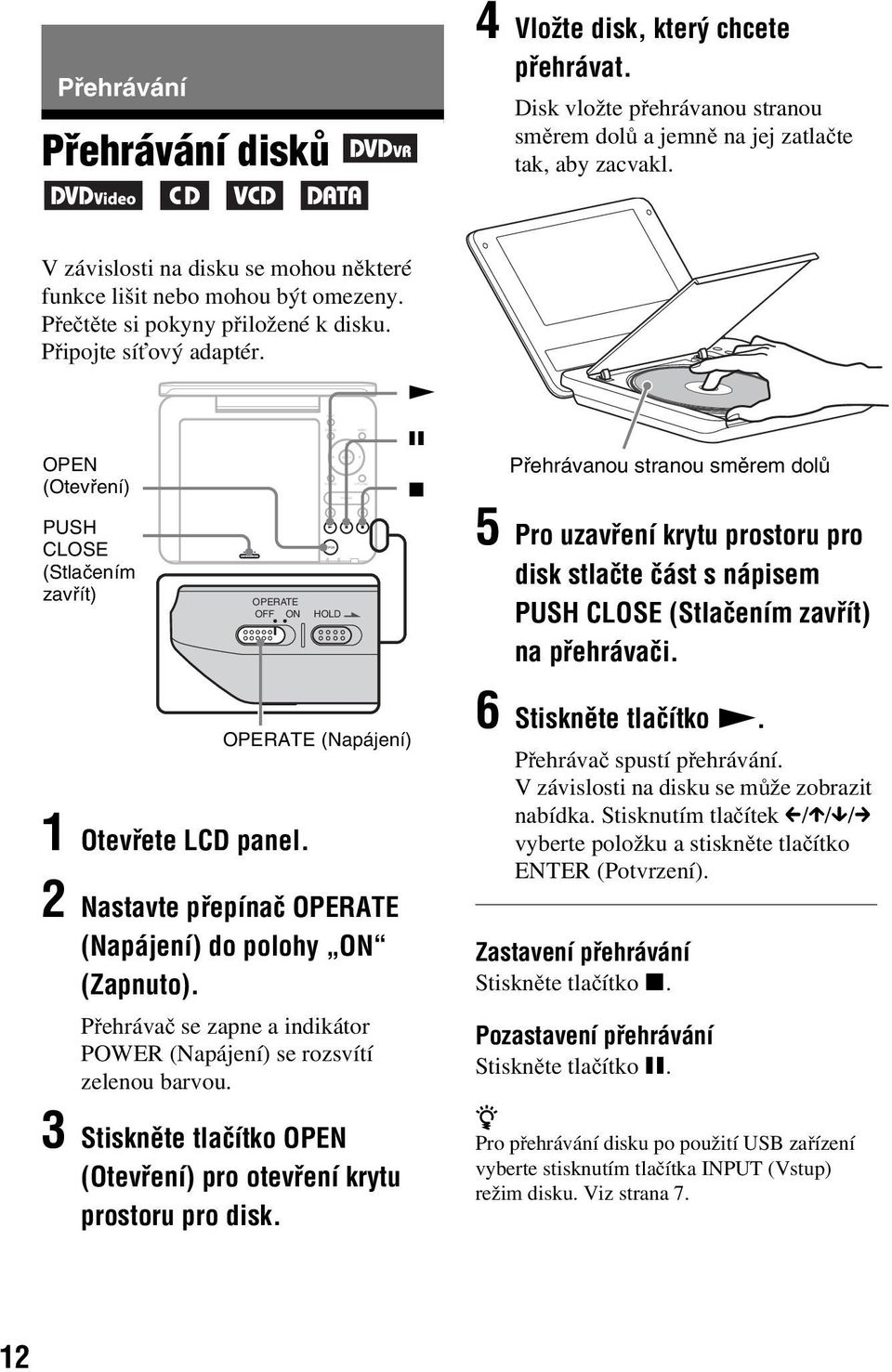 Připojte síťový adaptér.