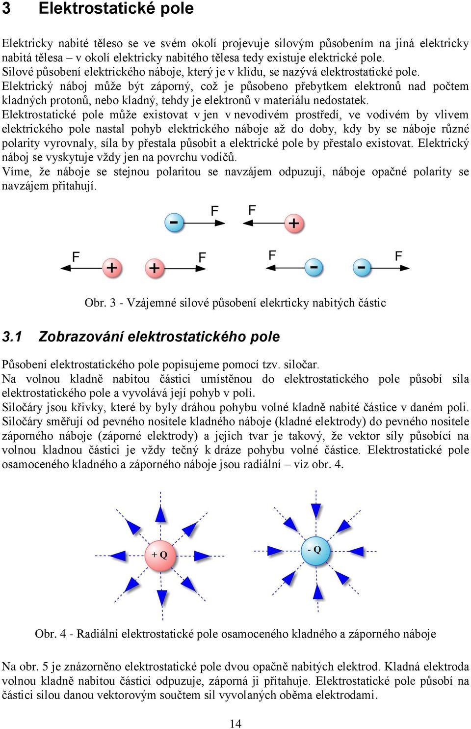 Elektrický náboj může být záporný, což je působeno přebytkem elektronů nad počtem kladných protonů, nebo kladný, tehdy je elektronů v materiálu nedostatek.