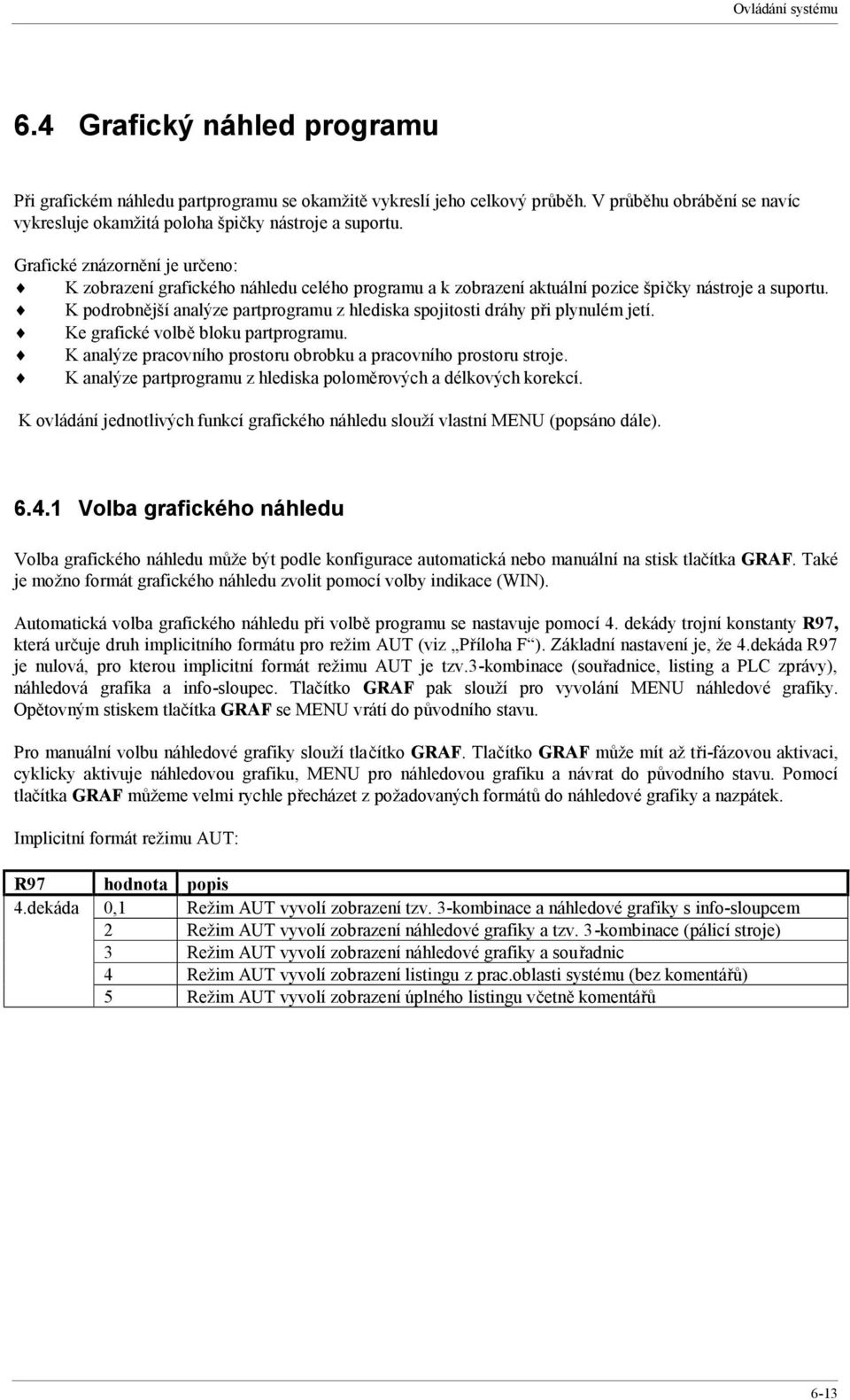 K podrobnější analýze partprogramu z hlediska spojitosti dráhy při plynulém jetí. Ke grafické volbě bloku partprogramu. K analýze pracovního prostoru obrobku a pracovního prostoru stroje.