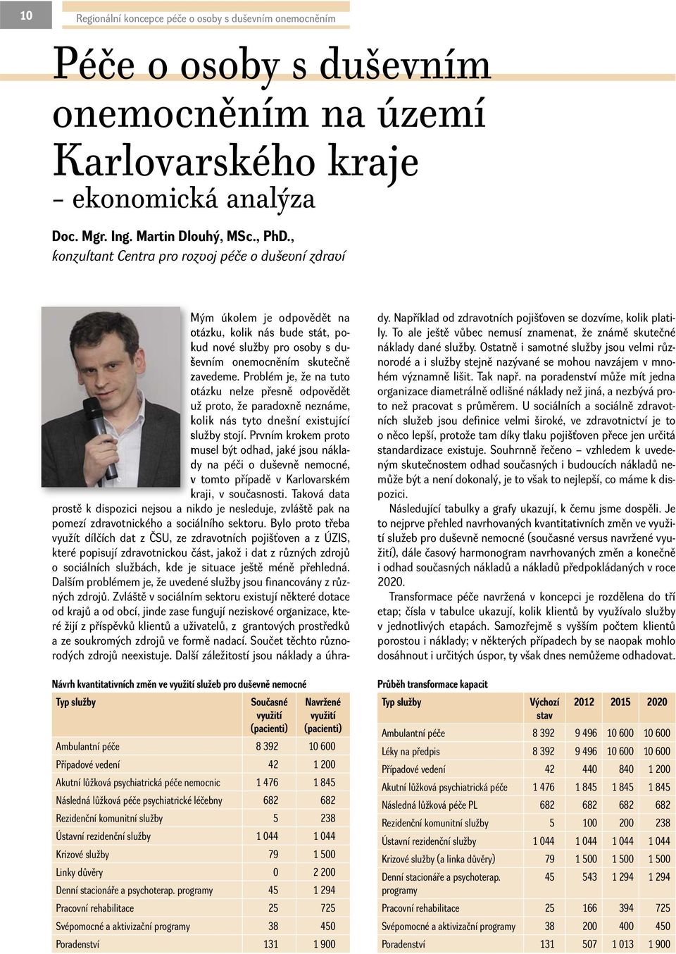 péče 8 392 10 600 Případové vedení 42 1 200 Akutní lůžková psychiatrická péče nemocnic 1 476 1 845 Následná lůžková péče psychiatrické léčebny 682 682 Rezidenční komunitní služby 5 238 Ústavní