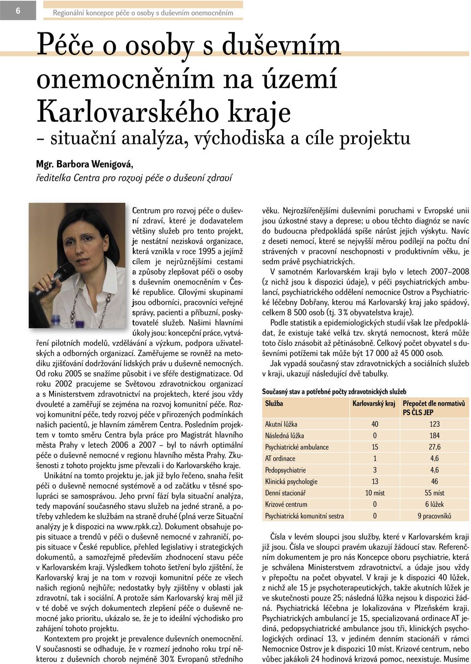 která vznikla v roce 1995 a jejímž cílem je nejrůznějšími cestami a způsoby zlepšovat péči o osoby s duševním onemocněním v České republice.