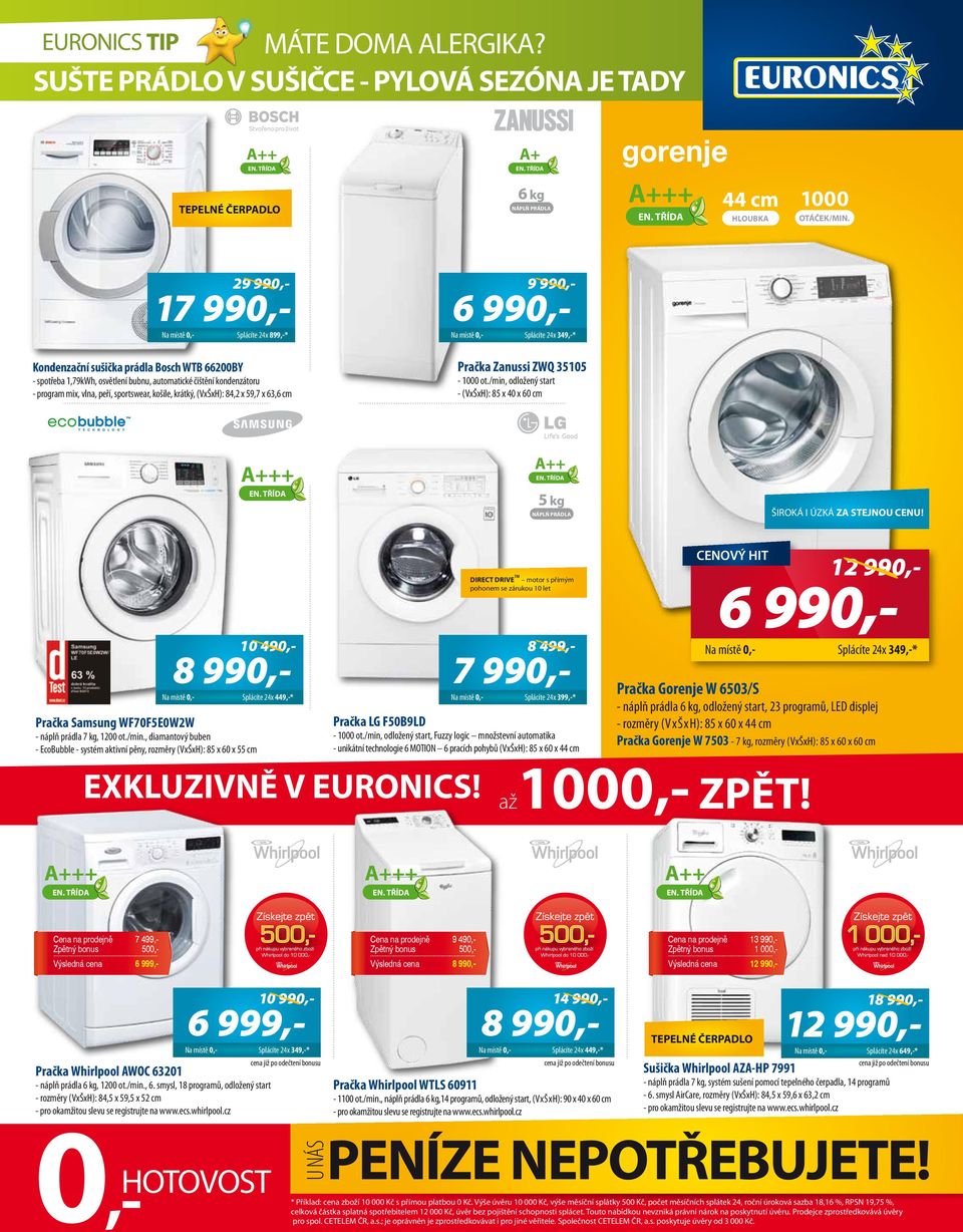 sportswear, košile, krátký, (VxŠxH): 84,2 x 59,7 x 63,6 cm Pračka Zanussi ZWQ 35105-1000 ot./min, odložený start - (VxŠxH): 85 x 40 x 60 cm +++ ++ 5 kg NÁPLŇ PRÁDL ŠIROKÁ I ÚZKÁ Z STEJNOU CENU!