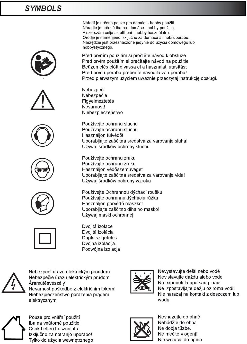 Před prvním použitím si pročtěte návod k obsluze Pred prvím použitím si prečítajte návod na použitie Beüzemelés előtt olvassa el a használati utasítást Pred prvo uporabo preberite navodila za uporabo!