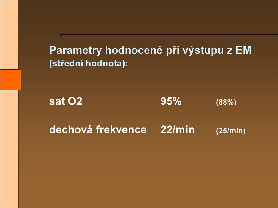 hodnota): sat O2 95% (88%)