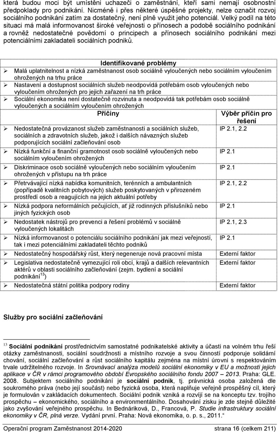 Velký podíl na této situaci má malá informovanost široké veřejnosti o přínosech a podobě sociálního podnikání a rovněž nedostatečné povědomí o principech a přínosech sociálního podnikání mezi