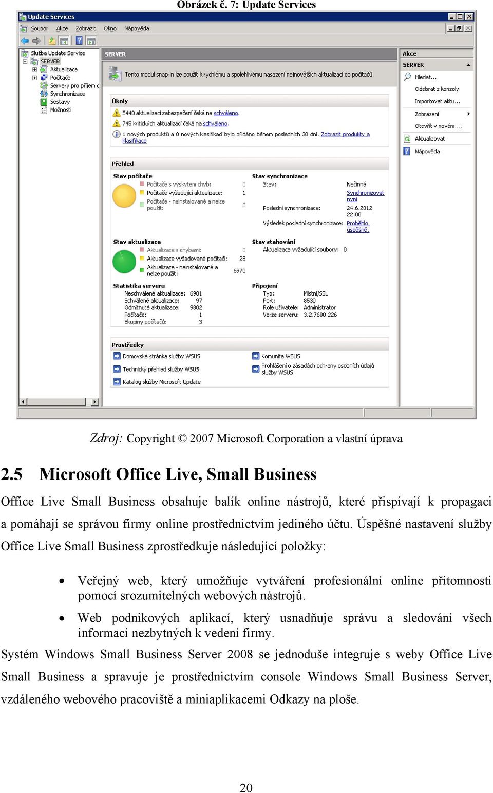 Úspěšné nastavení sluţby Office Live Small Business zprostředkuje následující poloţky: Veřejný web, který umoţňuje vytváření profesionální online přítomnosti pomocí srozumitelných webových nástrojů.