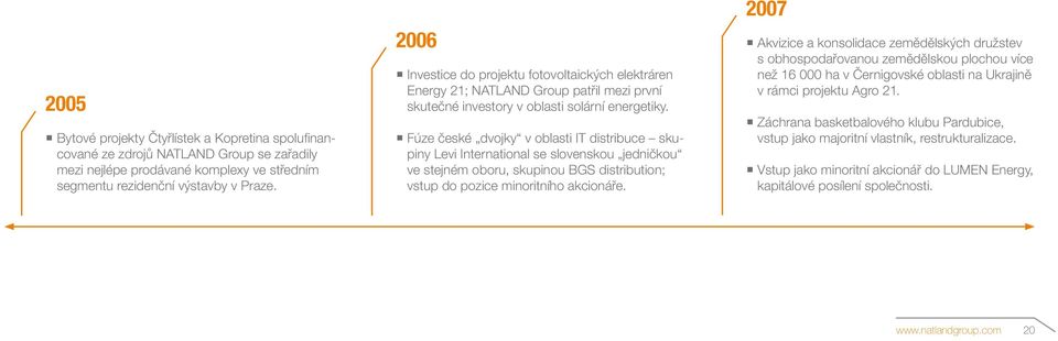 Fúze české dvojky v oblasti IT distribuce skupiny Levi International se slovenskou jedničkou ve stejném oboru, skupinou BGS distribution; vstup do pozice minoritního akcionáře.