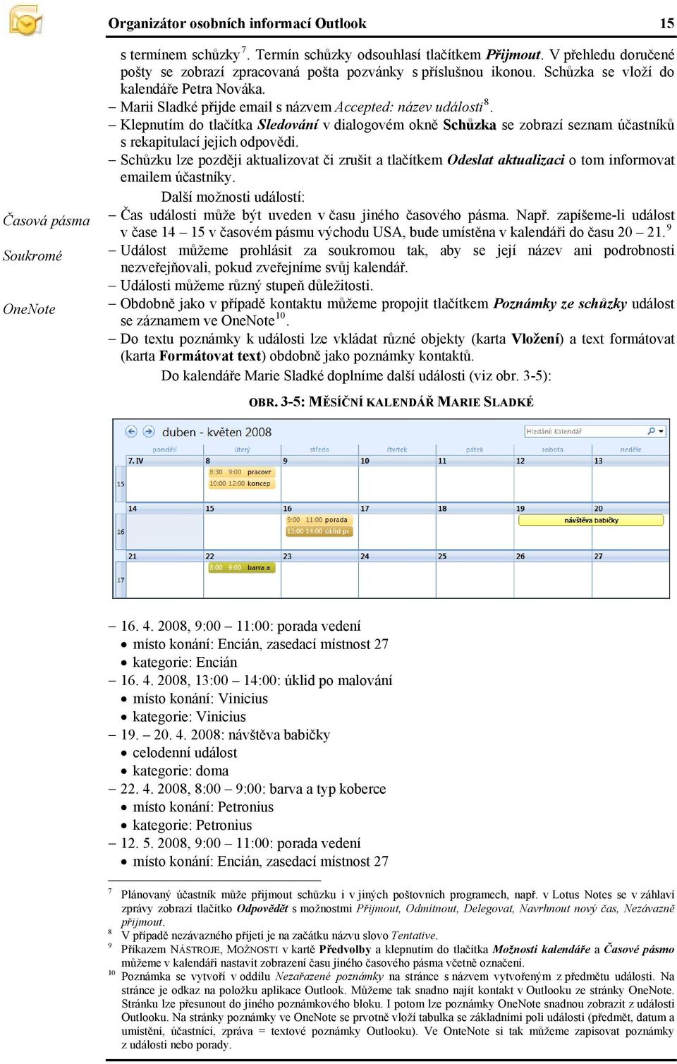 Klepnutím do tlačítka Sledování v dialogovém okně Schůzka se zobrazí seznam účastníků s rekapitulací jejich odpovědi.