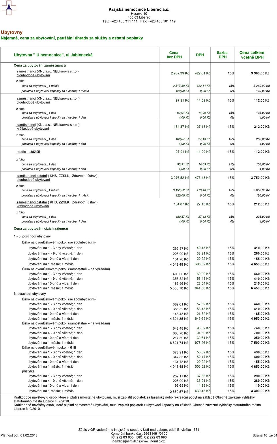 0% 120,00 Kč zaměstnanci (KNL a.s., NELIservis s.r.o.