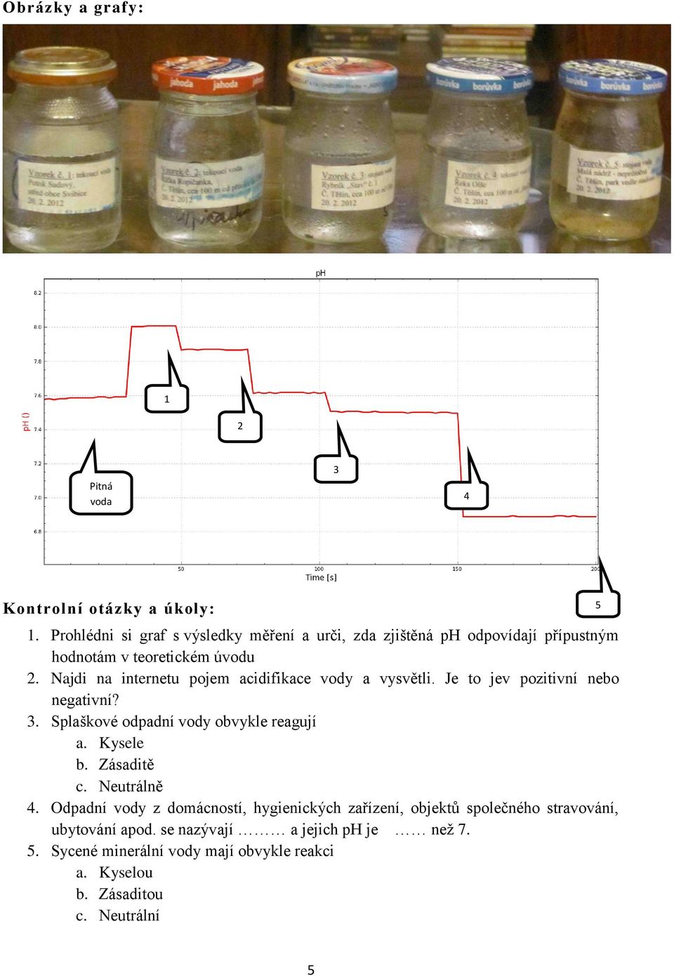 Najdi na internetu pojem acidifikace vody a vysvětli. Je to jev pozitivní nebo negativní? 3. Splaškové odpadní vody obvykle reagují a.