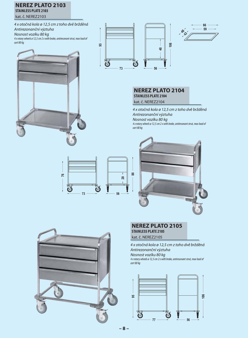 80 kg NEREZ PLATO 2104 STAINLESS PLATE 2104 kat. č.