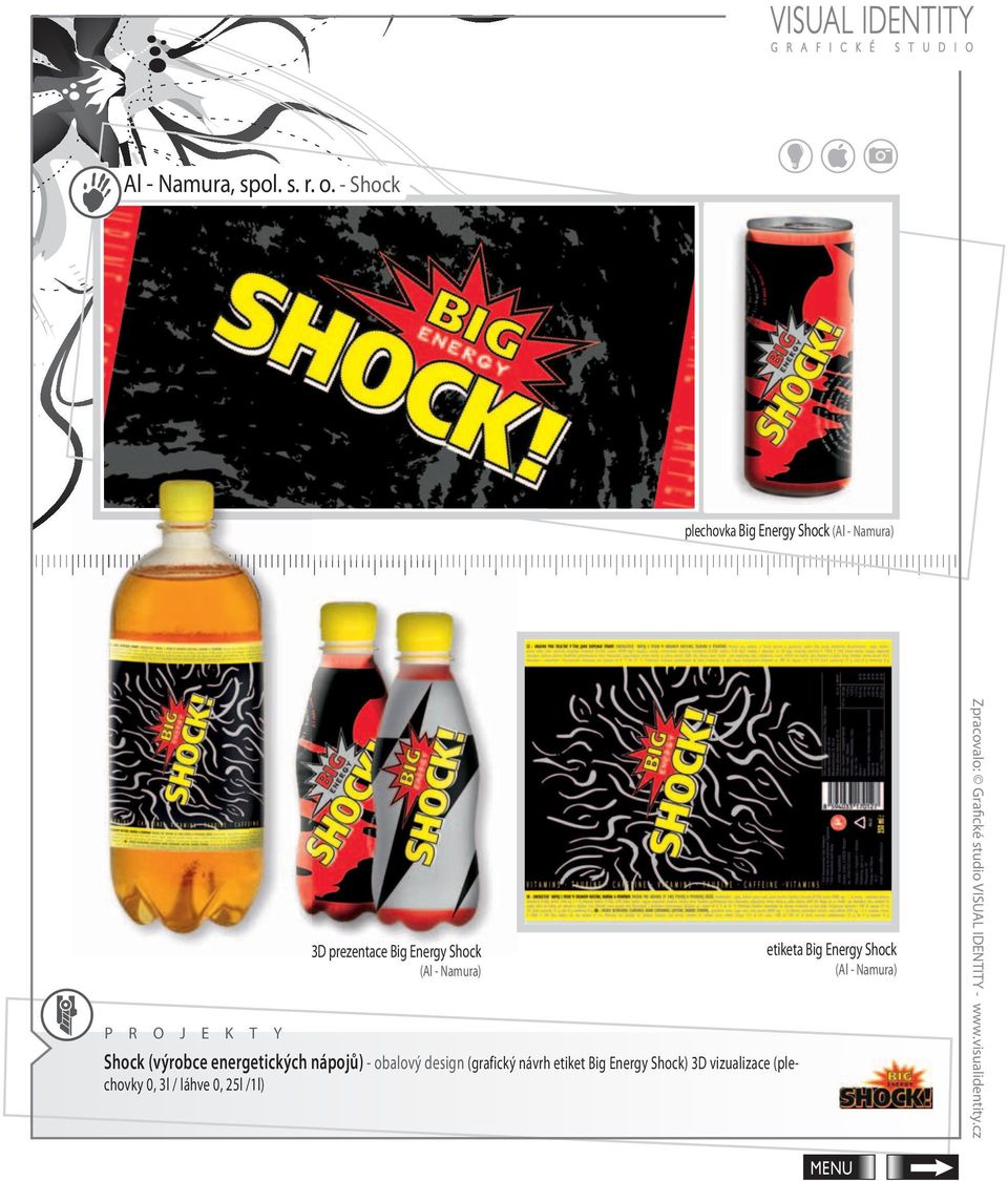 Shock (Al - Namura) Shock (výrobce energetických nápojů) - obalový design