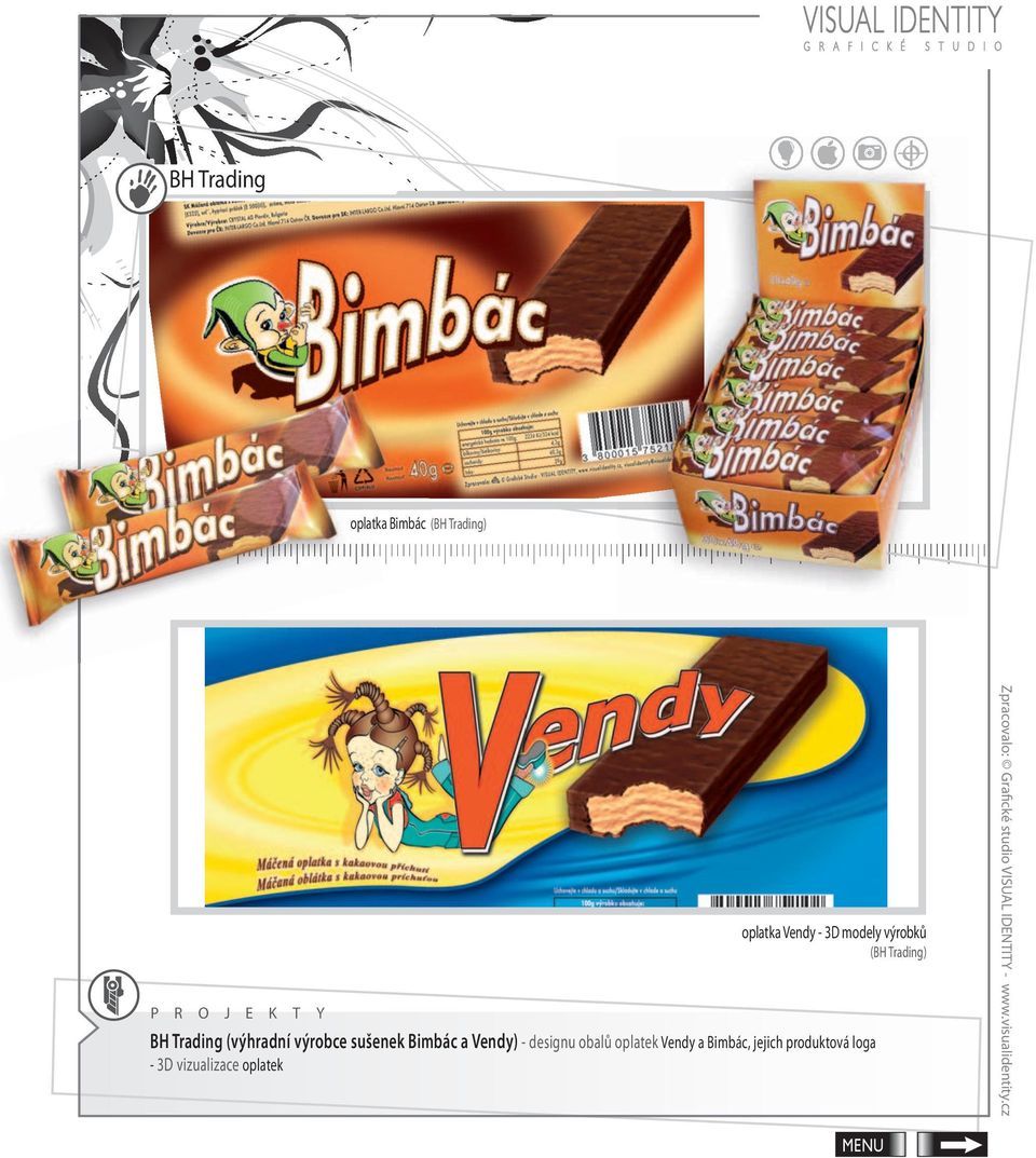 výrobce sušenek Bimbác a Vendy) - designu obalů oplatek