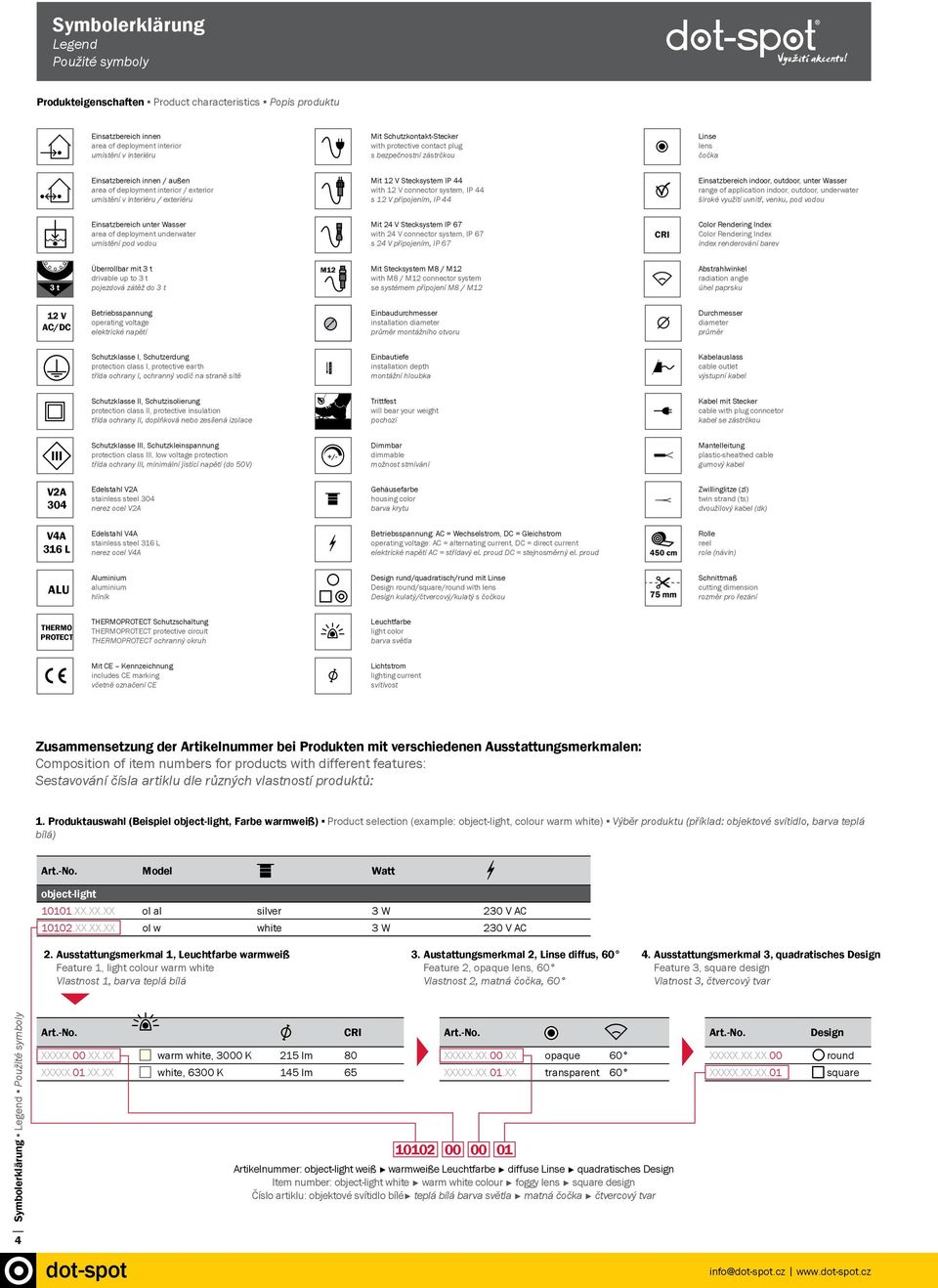 3 t drivable IP up 44 to 3 t 3 t pojezdová zátěž do 3 t Betriebsspannung operating voltage AC/ elektrické napětí AC/ Schutzklasse I, Schutzerdung protection class I, protective earth třída ochrany I,