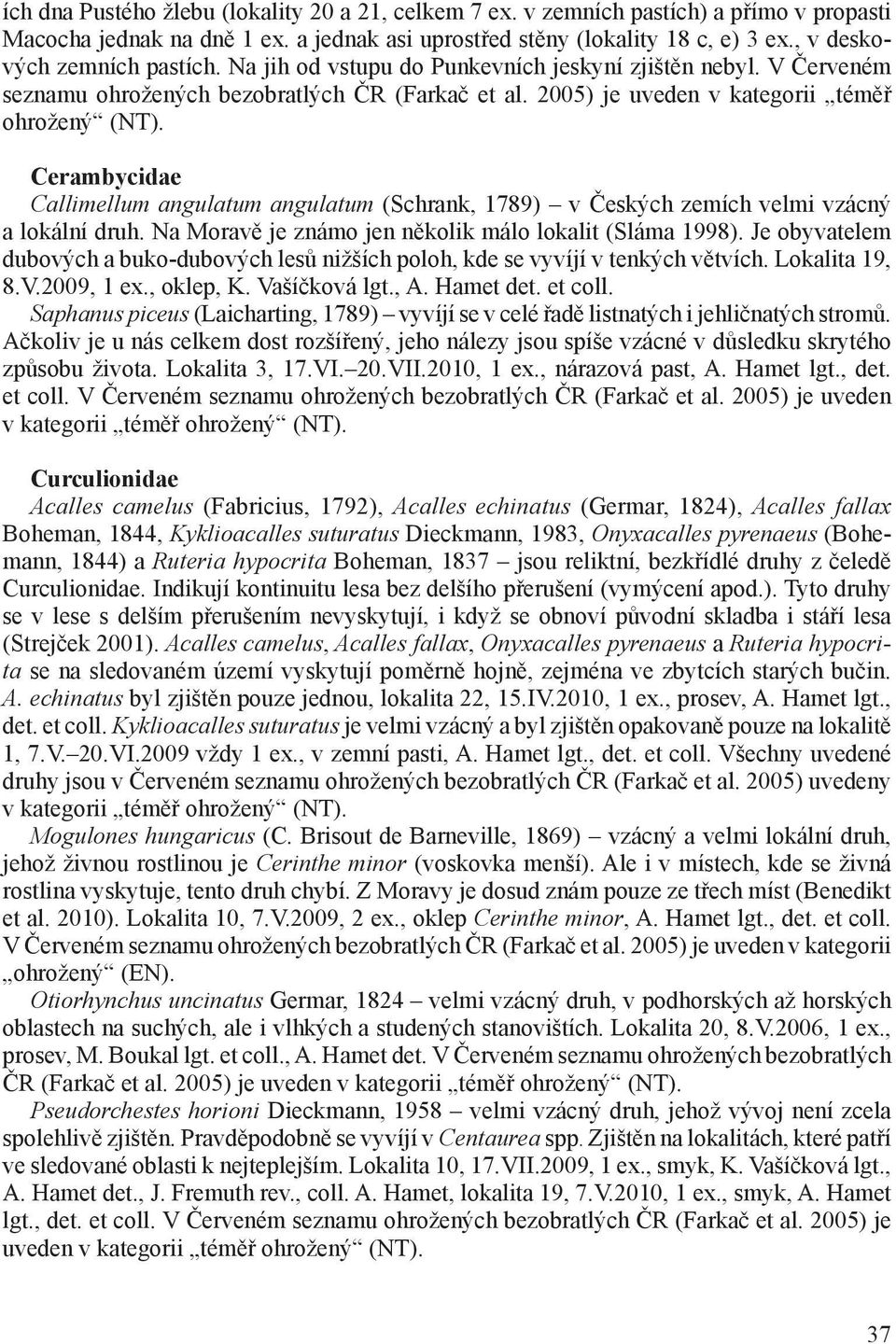 Cerambycidae Callimellum angulatum angulatum (Schrank, 1789) v Českých zemích velmi vzácný a lokální druh. Na Moravě je známo jen několik málo lokalit (Sláma 1998).