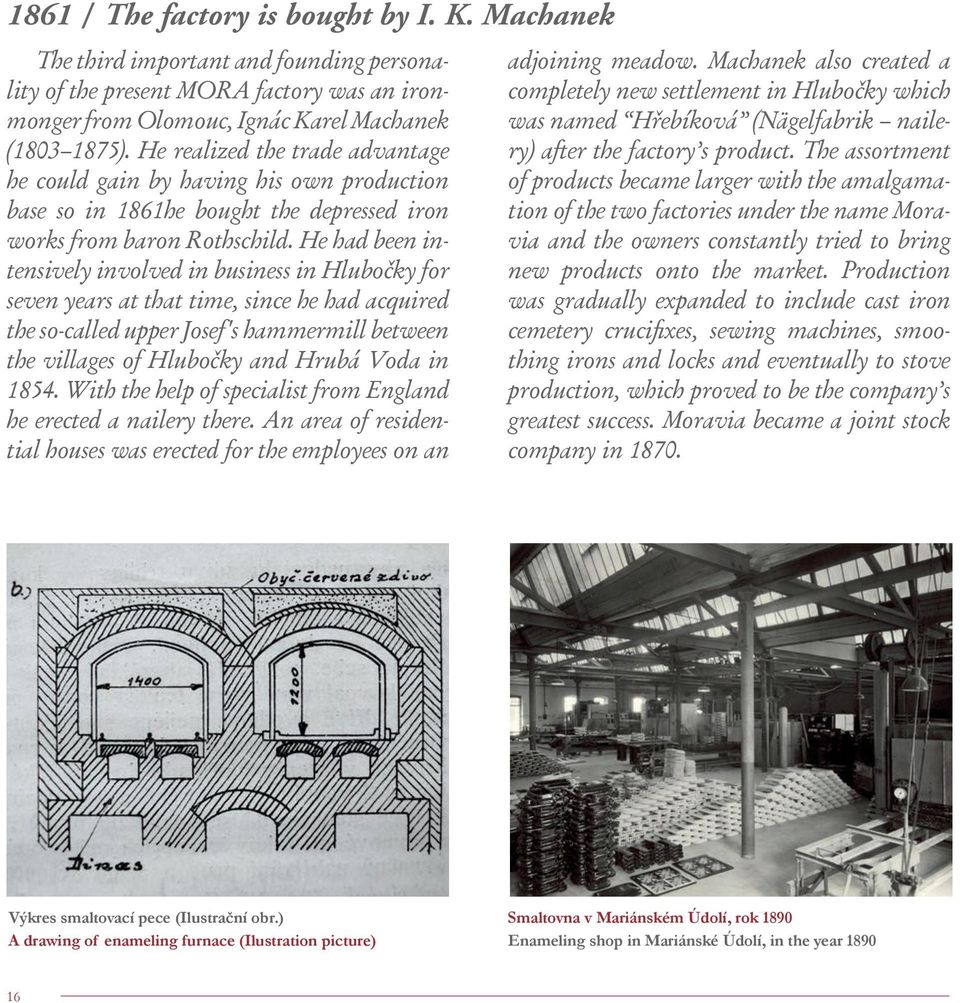 He had been intensively involved in business in Hlubočky for seven years at that time, since he had acquired the so-called upper Josef's hammermill between the villages of Hlubočky and Hrubá Voda in