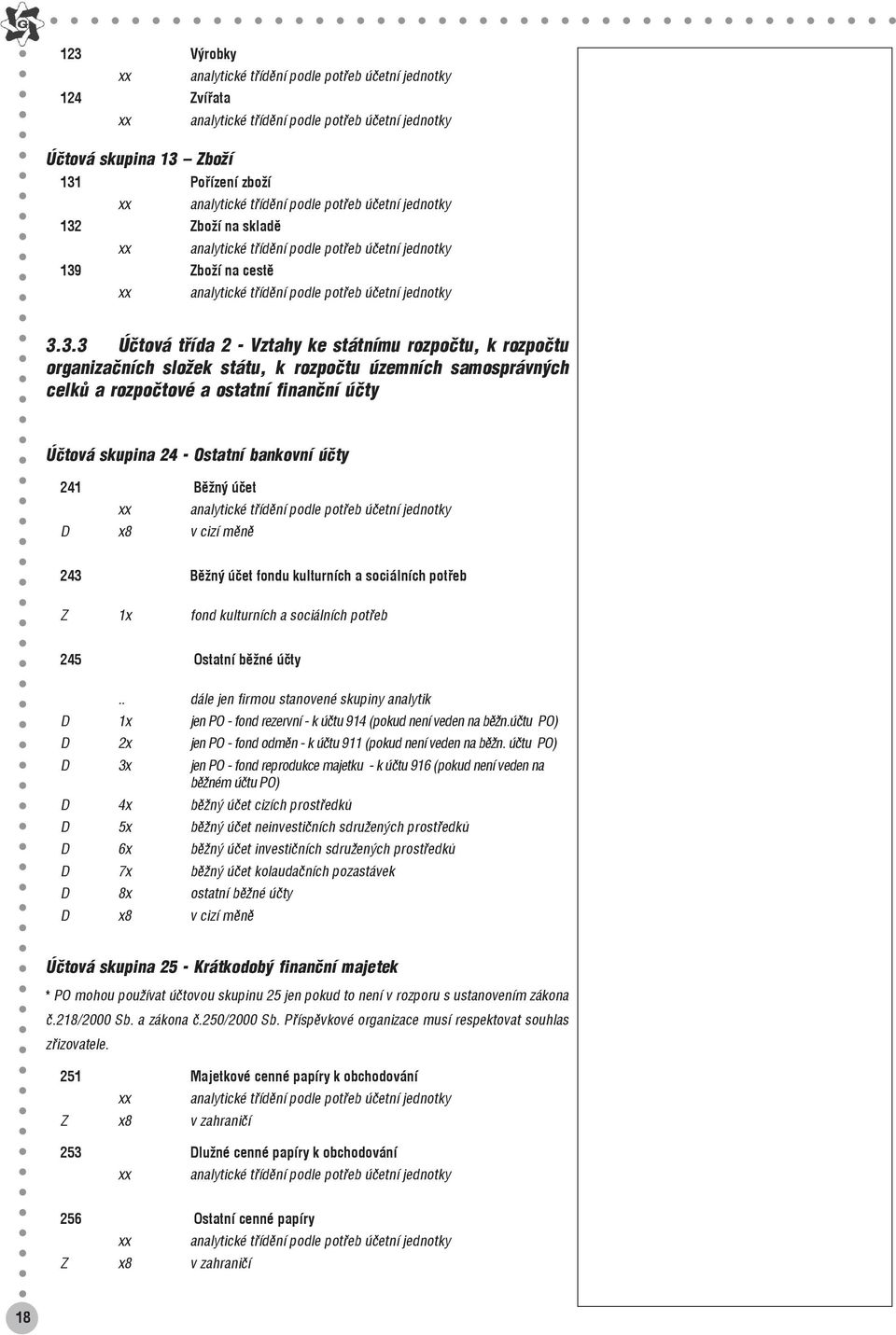 potřeb Z 1x fond kulturních a sociálních potřeb 245 Ostatní běžné účty.. dále jen firmou stanovené skupiny analytik D 1x jen PO - fond rezervní - k účtu 914 (pokud není veden na běžn.