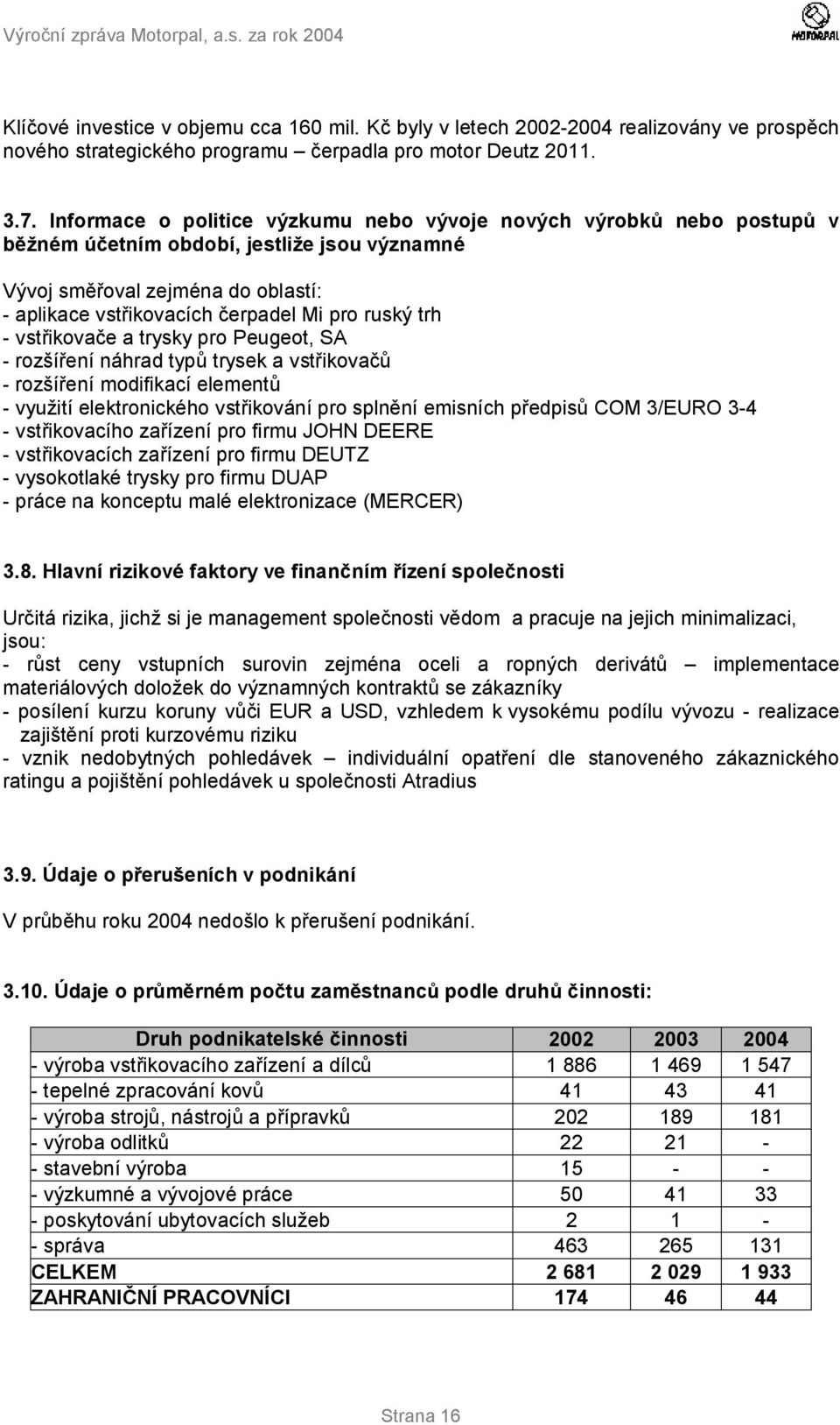 trh - vstřikovače a trysky pro Peugeot, SA - rozšíření náhrad typů trysek a vstřikovačů - rozšíření modifikací elementů - využití elektronického vstřikování pro splnění emisních předpisů COM 3/EURO