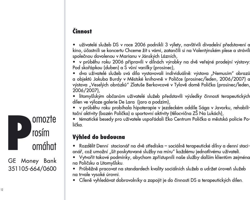 díla vystavovali individuálně: výstava Nemusím obrazů a objektů Jakuba Burdy v Městské knihovně v Poličce (prosinec/leden, 2006/2007) a výstava Veselých obrázků Zlatuše Berkovcové v Tylově domě