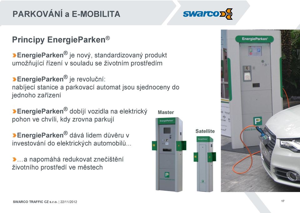 na elektrický pohon ve chvíli, kdy zrovna parkují Master EnergieParken dává lidem důvěru v investování do elektrických automobilů.