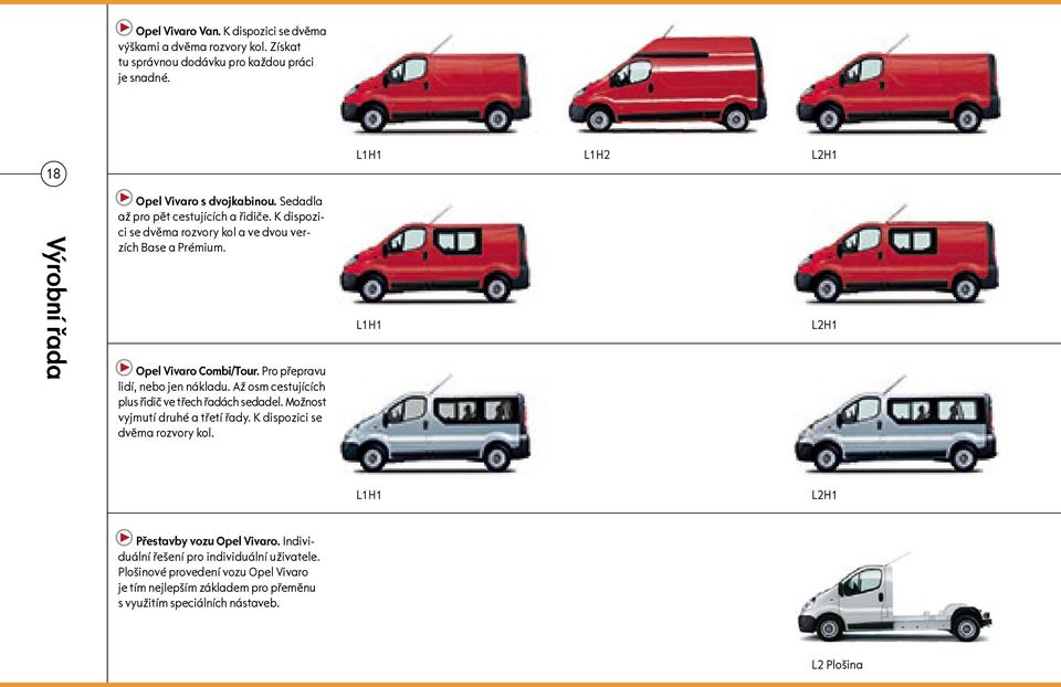 Opel Vivaro Combi/Tour. Pro přepravu lidí, nebo jen nákladu. Až osm ces tujících plus řidič ve třech řadách sedadel. Možnost vyjmutí druhé a třetí řady.