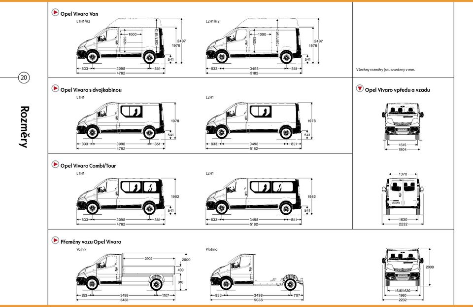 Opel Vivaro s dvojkabinou L1H1 L2H1 Opel Vivaro