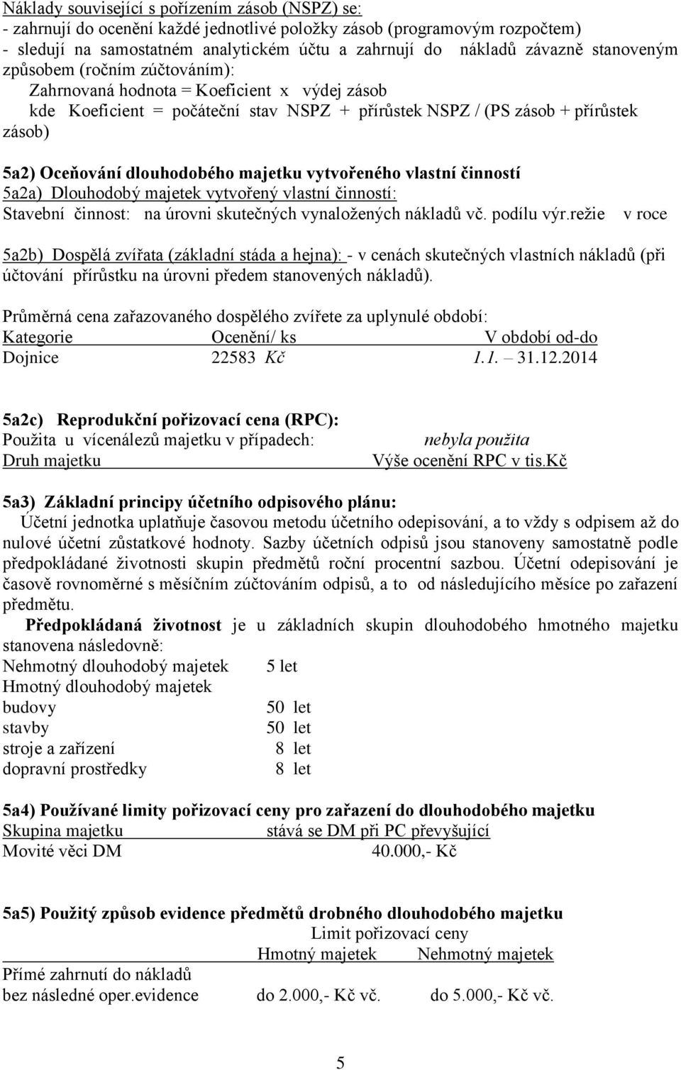 majetku vytvořeného vlastní činností 5a2a) Dlouhodobý majetek vytvořený vlastní činností: Stavební činnost: na úrovni skutečných vynaložených nákladů vč. podílu výr.