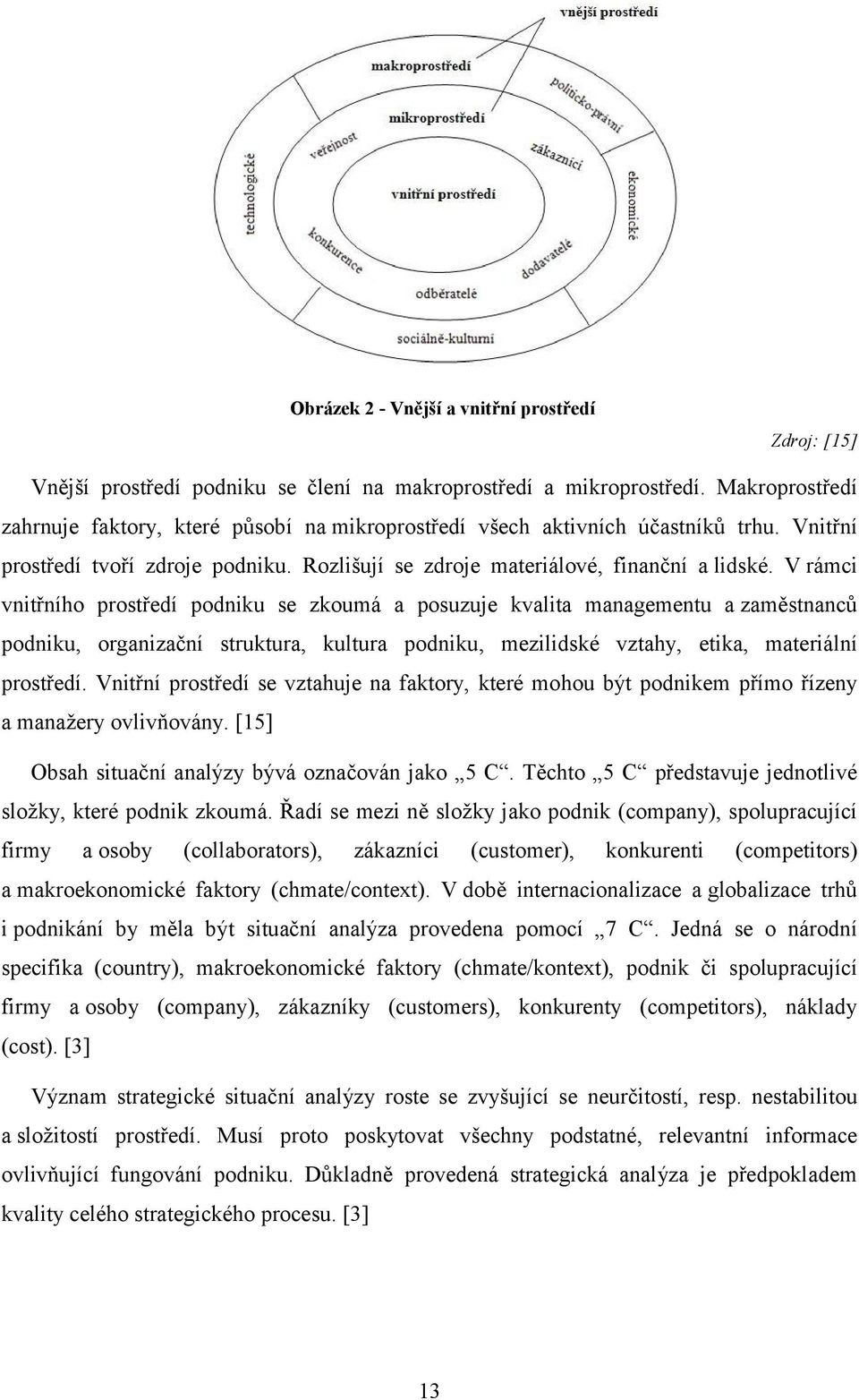 V rámci vnitřního prostředí podniku se zkoumá a posuzuje kvalita managementu a zaměstnanců podniku, organizační struktura, kultura podniku, mezilidské vztahy, etika, materiální prostředí.