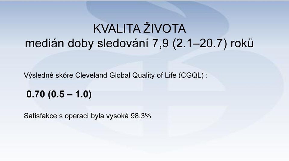 7) roků Výsledné skóre Cleveland Global