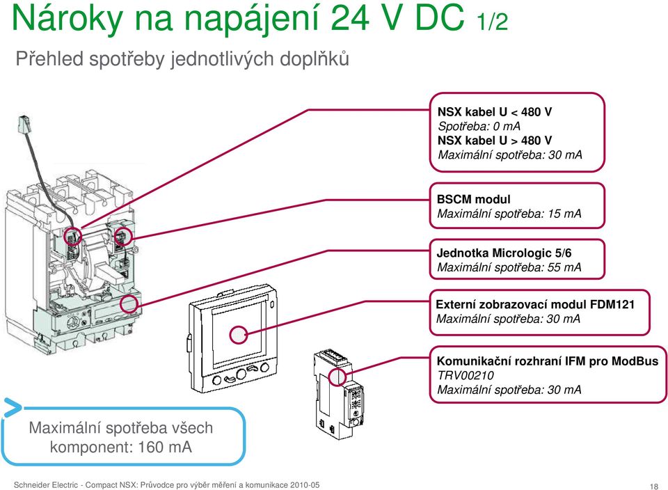 spotřeba: 15 ma Maximální spotřeba: 55 ma Maximální spotřeba: 30 ma Komunikační