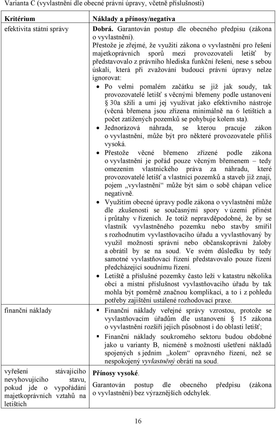 Přestože je zřejmé, že využití zákona o vyvlastnění pro řešení majetkoprávních sporů mezi provozovateli letišť by představovalo z právního hlediska funkční řešení, nese s sebou úskalí, která při