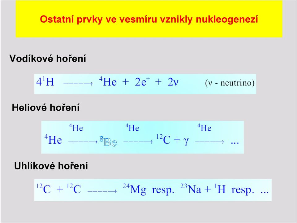 nukleogenezí Vodíkové