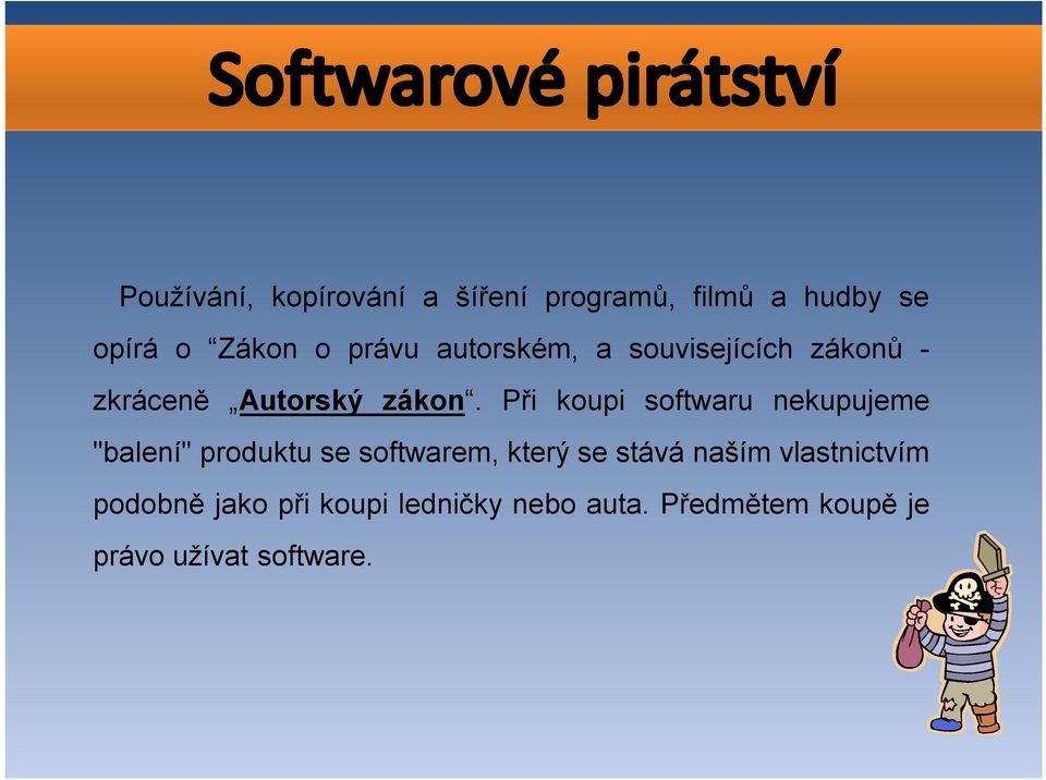 Při koupi softwaru nekupujeme "balení" produktu se softwarem, který se stává