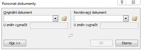 Nabídka odkazů věnujících se Wordu Porovnání dokumentů ve Wordu Porovnání dokumentů je druhým nástrojem pro sledování změn v textu jednotlivými uživateli. Porovnání dokumentů funguje jednoduše.