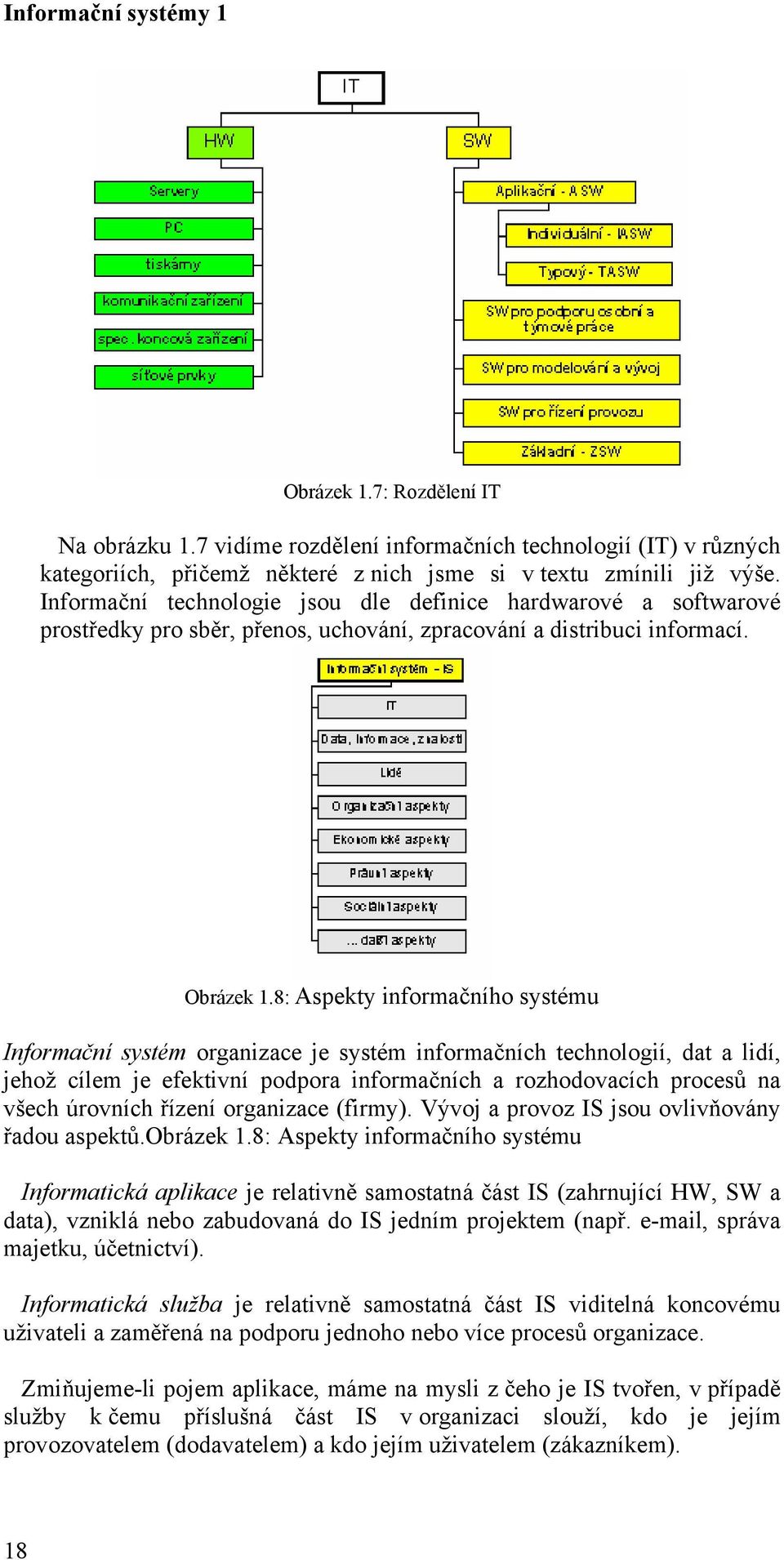 8: Aspekty informačního systému Informační systém organizace je systém informačních technologií, dat a lidí, jehož cílem je efektivní podpora informačních a rozhodovacích procesů na všech úrovních