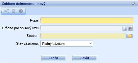 Vlastník = VlastnikFM Spisový uzel = SpisovyUzel Odesílatel = OdesilatelAdresa Adresát = ZasilkaAdresatAdresa V dokumentu je slučovací pole označeno následovně: Vlastní vložení je dokončeno kliknutím