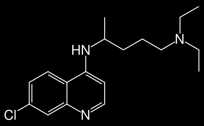 Léčba a profylaxe CHLOROCHIN Derivát 4-aminochinolinu 1934 Hans Andersag, Bayer AG 1947 zaveden do klinické praxe Působí na krevní schizonty a gametocyty Inhibuje