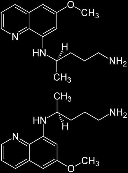 Léčba a profylaxe PRIMACHIN 8-aminochinolinový derivát Mechanismus účinku neznámý K profylaxi se používá zřídka Používá se ve standardní terapii s chlorochinem nebo chininem