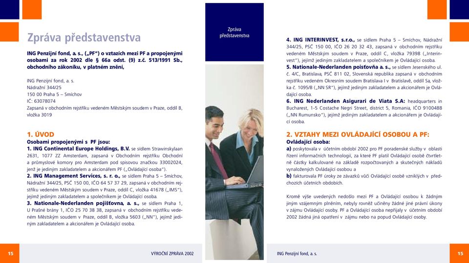 ÚVOD Osobami propojenými s PF jsou: 1. ING Continental Europe Holdings, B.V. se sídlem Strawinskylaan 2631, 1077 ZZ Amsterdam, zapsaná v Obchodním rejstříku Obchodní a průmyslové komory pro Amsterdam