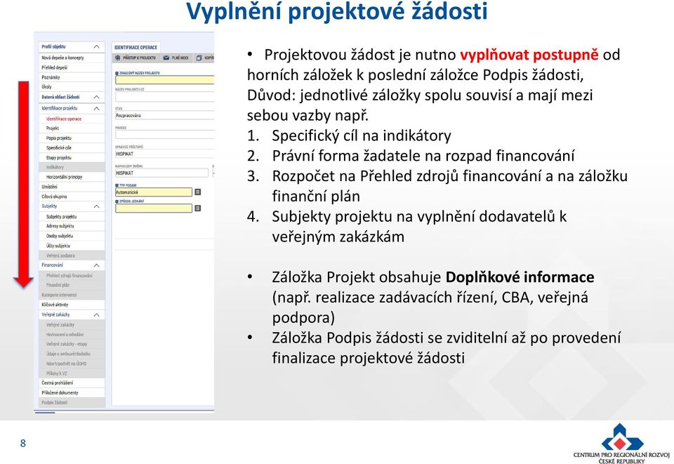 Rozpočet na Přehled zdrojů financování a na záložku finanční plán 4.