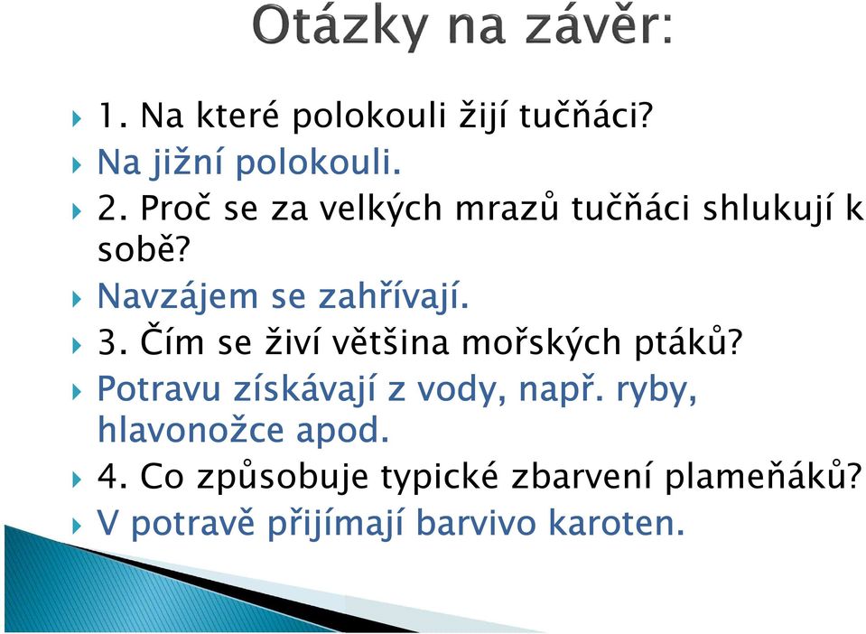 Čím se živí většina mořských ptáků? Potravu získávají z vody, např.