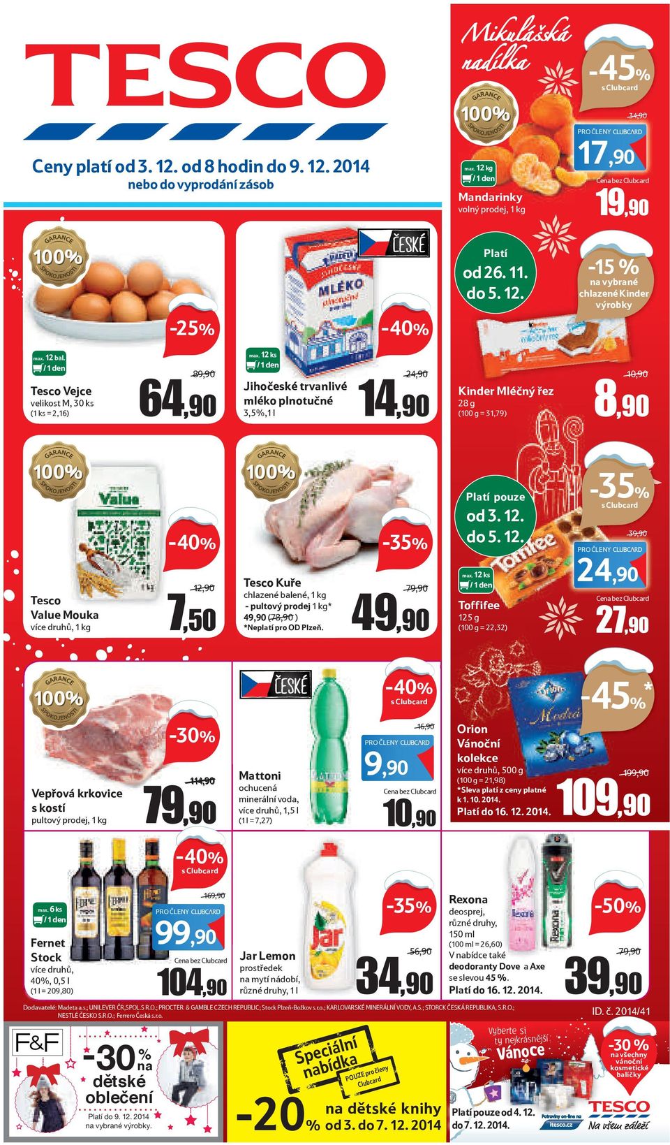 Tesco Vejce velikost M, 30 ks (1 ks = 2,16) 89,90/ 64,90 max.